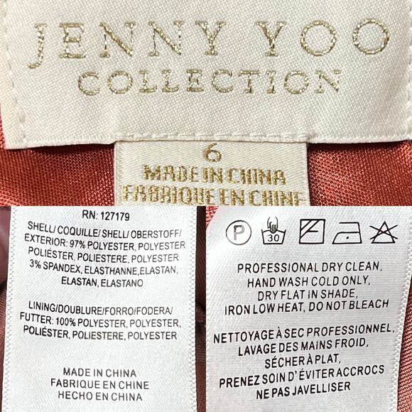 Jenny Yoo Melanie Maxi Slip Dress English Rose Stretch Velvet Womens size 6 - Picture 15 of 16
